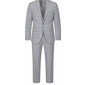 Primark Mens XS Grey Plaid Bomber Jacket and Trousers 2 Piece Set Suit
